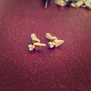 Gold Mini Spears with Rhinestone Studs